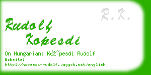 rudolf kopesdi business card